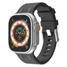 For Apple Watch Ultra 49mm Oak Silicone Watch Band(Black Grey) - 1