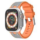 For Apple Watch Ultra 49mm Oak Silicone Watch Band(Orange Grey) - 1