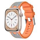 For Apple Watch SE 44mm Oak Silicone Watch Band(Orange Grey) - 1