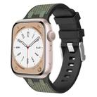 For Apple Watch Series 6 44mm Oak Silicone Watch Band(Black Army Green) - 1