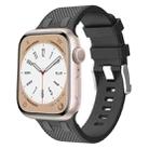 For Apple Watch Series 5 44mm Oak Silicone Watch Band(Black Grey) - 1