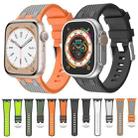 For Apple Watch Series 4 44mm Oak Silicone Watch Band(Black White) - 4