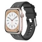 For Apple Watch Series 3 42mm Oak Silicone Watch Band(Black Grey) - 1