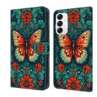 For Samsung Galaxy A14 5G Crystal Painted Leather Phone case(Flower Butterfly) - 1