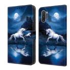 For Samsung Galaxy A32 5G Crystal Painted Leather Phone case(White Horse) - 1