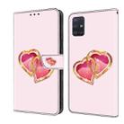 For Samsung Galaxy A51 5G Crystal Painted Leather Phone case(Love Peach) - 1