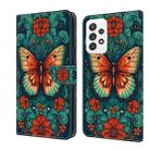 For Samsung Galaxy M33 5G Crystal Painted Leather Phone case(Flower Butterfly) - 1