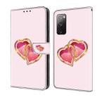 For Samsung Galaxy S20 FE 4G/5G Crystal Painted Leather Phone case(Love Peach) - 1