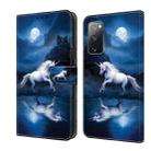 For Samsung Galaxy S20 FE 4G/5G Crystal Painted Leather Phone case(White Horse) - 1