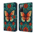 For Samsung Galaxy S20 FE 4G/5G Crystal Painted Leather Phone case(Flower Butterfly) - 1