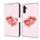 For Samsung Galaxy S21 5G Crystal Painted Leather Phone case(Love Peach) - 1