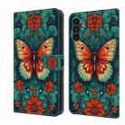 For Samsung Galaxy S21 5G Crystal Painted Leather Phone case(Flower Butterfly) - 1