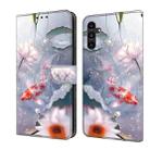 For Samsung Galaxy S21 5G Crystal Painted Leather Phone case(Koi) - 1