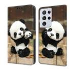 For Samsung Galaxy S21 Ultra 5G Crystal Painted Leather Phone case(Panda) - 1