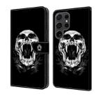 For Samsung Galaxy S22 Ultra 5G Crystal Painted Leather Phone case(Skull) - 1