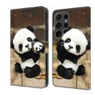 For Samsung Galaxy S22 Ultra 5G Crystal Painted Leather Phone case(Panda) - 1