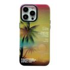 For iPhone 15 Pro SUNSET Coconut Tree Dual-side Laminating Laser Phone Case(Yellow) - 1