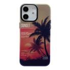 For iPhone 12 SUNSET Coconut Tree Dual-side Laminating Laser Phone Case(Red) - 1