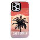 For iPhone 15 Pro Beach Coconut Dual-side Laminating Laser Frosted Phone Case(Red Yellow) - 1