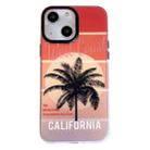 For iPhone 14 Beach Coconut Dual-side Laminating Laser Frosted Phone Case(Red Yellow) - 1