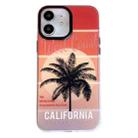 For iPhone 12 Beach Coconut Dual-side Laminating Laser Frosted Phone Case(Red Yellow) - 1