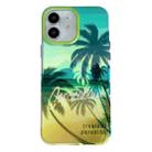 For iPhone 11 Beach Coconut Dual-side Laminating Laser Frosted Phone Case(Green Yellow) - 1