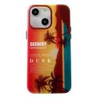 For iPhone 14 Coconut Dual-side Laminating Laser Frosted Phone Case(Red) - 1