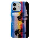 For iPhone 12 Coconut Dual-side Laminating Laser Frosted Phone Case(Blue) - 1