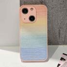 For iPhone 15 PU Coated PC Hybrid TPU Phone Case(Gradient Pink) - 1