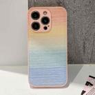 For iPhone 14 Pro PU Coated PC Hybrid TPU Phone Case(Gradient Pink) - 1