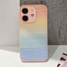 For iPhone 12 PU Coated PC Hybrid TPU Phone Case(Gradient Pink) - 1