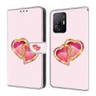 For Xiaomi 11T Pro Crystal Painted Leather Phone case(Love Peach) - 1