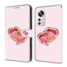 For Xiaomi 12 Crystal Painted Leather Phone case(Love Peach) - 1