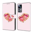 For Xiaomi 12T Pro Crystal Painted Leather Phone case(Love Peach) - 1