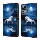 For Xiaomi 12T Pro Crystal Painted Leather Phone case(White Horse) - 1