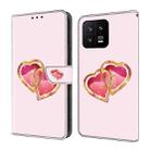 For Xiaomi 13 Crystal Painted Leather Phone case(Love Peach) - 1