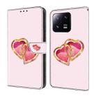 For Xiaomi 13 Pro Crystal Painted Leather Phone case(Love Peach) - 1