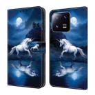 For Xiaomi 13 Pro Crystal Painted Leather Phone case(White Horse) - 1