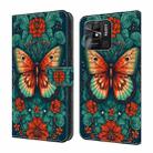 For Xiaomi Redmi 10C Global Crystal Painted Leather Phone case(Flower Butterfly) - 1