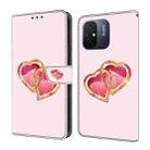 For Xiaomi Redmi 11A/12C Crystal Painted Leather Phone case(Love Peach) - 1