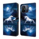For Xiaomi Redmi 11A/12C Crystal Painted Leather Phone case(White Horse) - 1