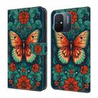 For Xiaomi Redmi 11A/12C Crystal Painted Leather Phone case(Flower Butterfly) - 1