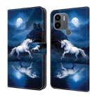 For Xiaomi Redmi A1/A1+ Crystal Painted Leather Phone case(White Horse) - 1