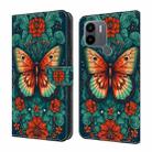 For Xiaomi Redmi A1/A1+ Crystal Painted Leather Phone case(Flower Butterfly) - 1