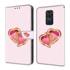 For Xiaomi Redmi Note 9/10X 4G Crystal Painted Leather Phone case(Love Peach) - 1