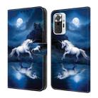 For Xiaomi Redmi Note 10 Pro Crystal Painted Leather Phone case(White Horse) - 1