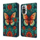 For Xiaomi Redmi Note 10 Pro Crystal Painted Leather Phone case(Flower Butterfly) - 1