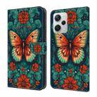 For Xiaomi Redmi Note 12 Pro+ 5G Global Crystal Painted Leather Phone case(Flower Butterfly) - 1