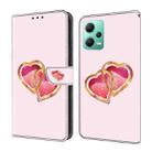 For Xiaomi Redmi Note 12 4G Global Crystal Painted Leather Phone case(Love Peach) - 1