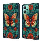 For Xiaomi Redmi Note 12 4G Global Crystal Painted Leather Phone case(Flower Butterfly) - 1